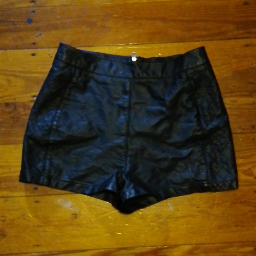 Faux Leather Short Hot Pants Size S